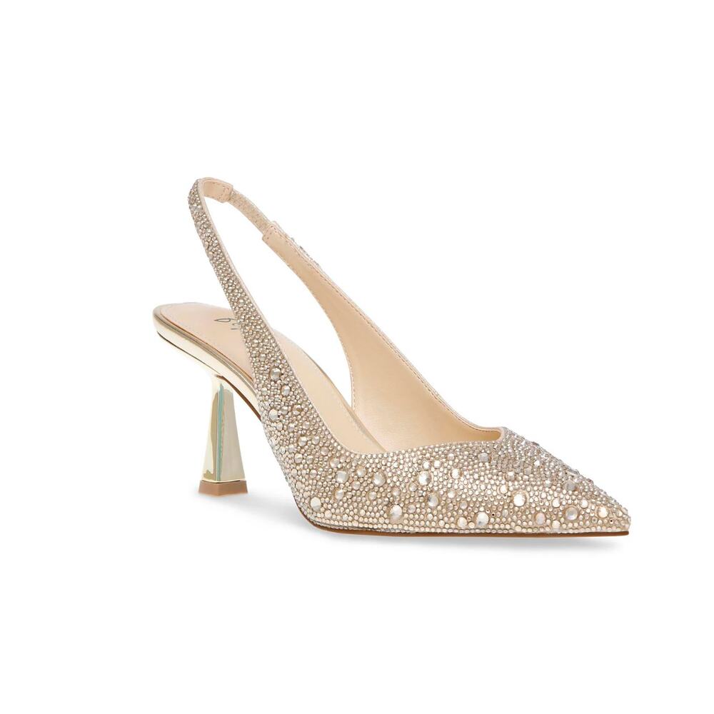 Betsey Johnson Gold Slingback Heels